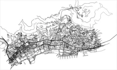 Outline city concept. Wire-frame style Stock Illustration