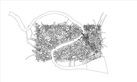 Outline city concept. Wire-frame style 스톡 일러스트