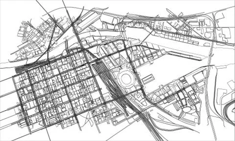 Outline city concept. Wire-frame style Stock Illustration