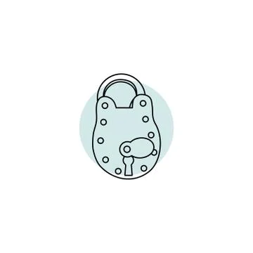 Outline Classic Padlock Stock Illustration