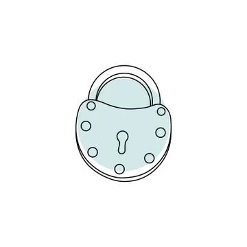 Outline Classic Padlock Stock Illustration