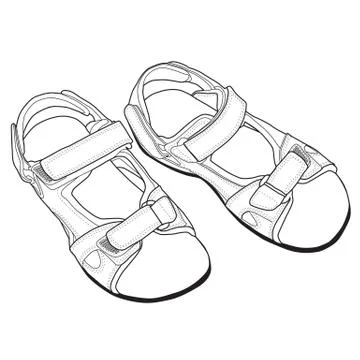 Outline Climbing Sandals Vector Illustrazione stock