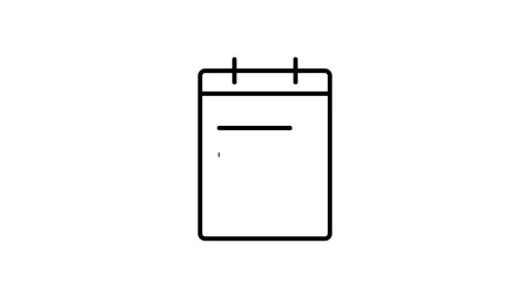 Outline of a clipboard icon, symbolizing note-taking or document organization Stock Footage 332768480