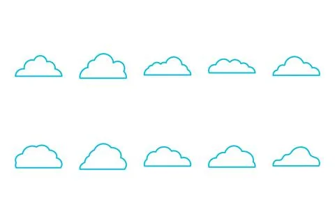 Outline cloud set icon. Sky vector Stock Illustration