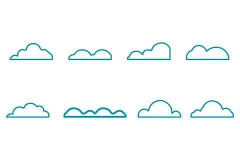 Outline cloud set icon. Sky vector Stock Illustration