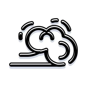 Outline cloud with wind blowing icon illustration 스톡 일러스트