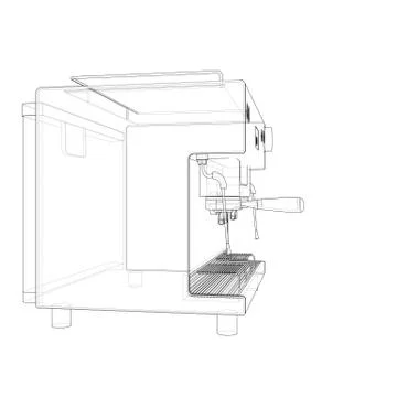 Outline coffee machine Stock Illustration
