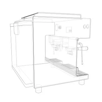 Outline coffee machine 스톡 일러스트