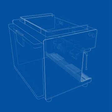 Outline coffee machine. Vector Stock Illustration