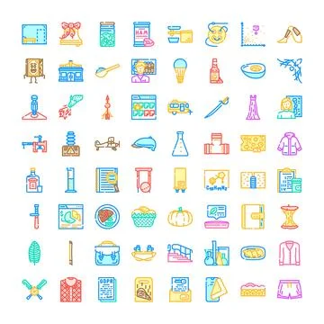 Outline color line universal web icon set イラスト素材