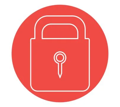 Outline color lock icon vector Stock Illustration