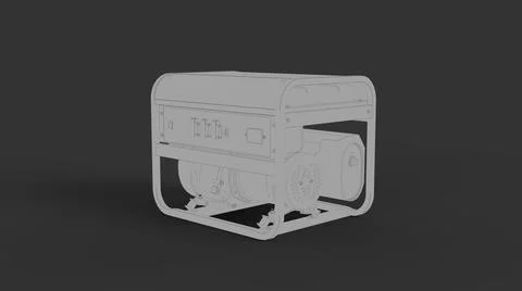 Outline comic hand drawing style commercial generator for outside oil diesel  Stock Illustration