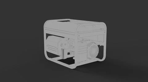 Outline comic hand drawing style commercial generator for outside oil diesel  Stock Illustration