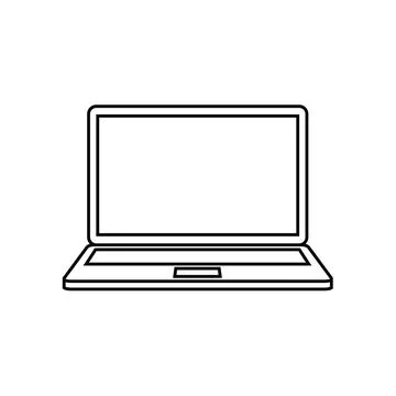 Outline computer icon. Laptop vector illustration. Illustrazione stock
