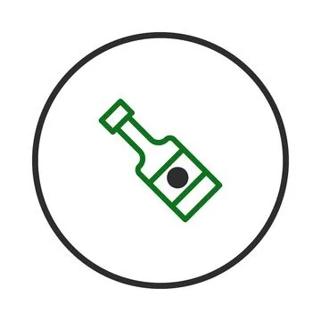 Outline of a condiment bottle within a circular border offering versatile g.. Stock Illustration