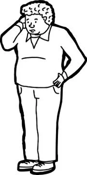 Outline of Confused Man Stock Illustration