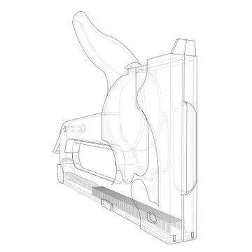 Outline construction stapler. Vector Stock Illustration