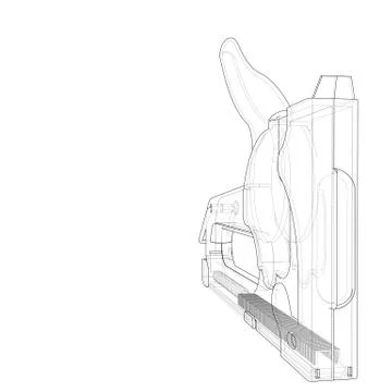 Outline construction stapler. Vector Stock Illustration