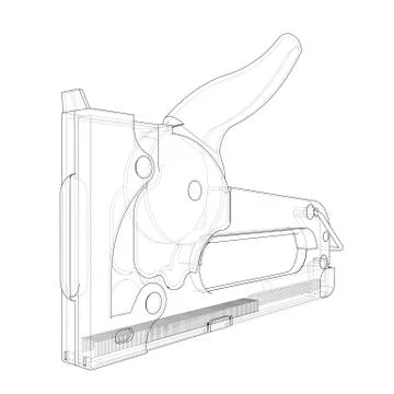 Outline construction stapler. Vector 스톡 일러스트