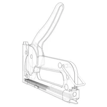 Outline construction stapler. Vector Stock Illustration