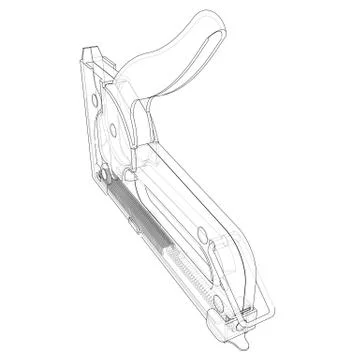 Outline construction stapler. Vector Illustrazione stock