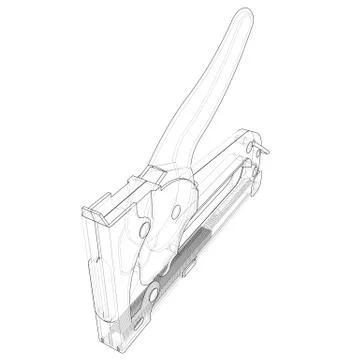 Outline construction stapler. Vector Stock Illustration