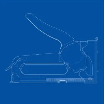Outline construction stapler. Vector Stock Illustration