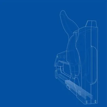 Outline construction stapler. Vector Stock Illustration