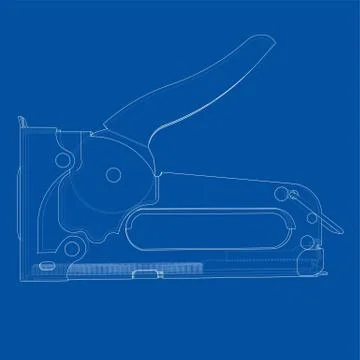 Outline construction stapler. Vector Stock Illustration