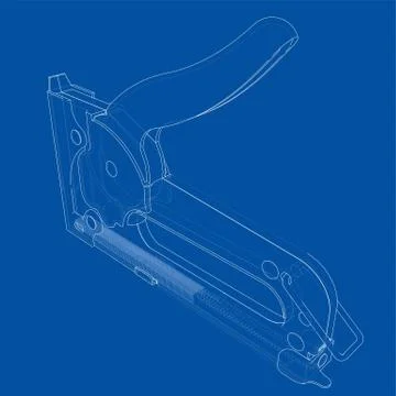 Outline construction stapler. Vector Illustrazione stock