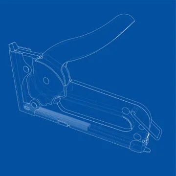 Outline construction stapler. Vector Illustrazione stock