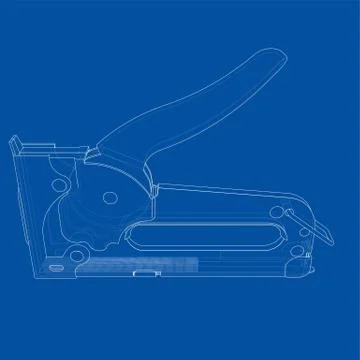Outline construction stapler. Vector 스톡 일러스트