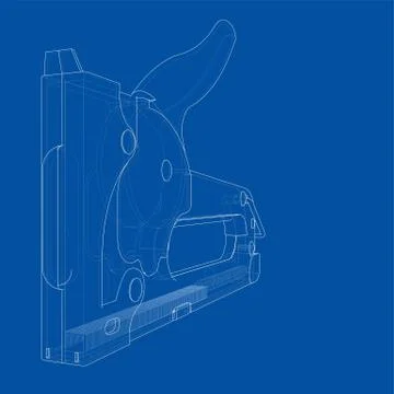 Outline construction stapler. Vector 스톡 일러스트