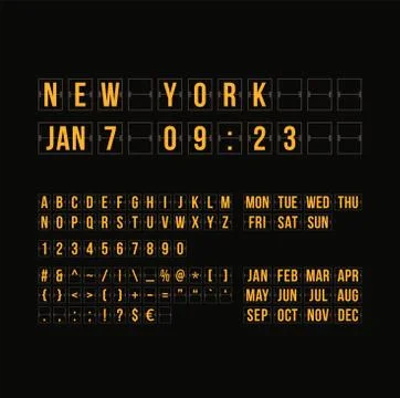 Outline countdown timer and date, flat calendar scoreboard Stock Illustration