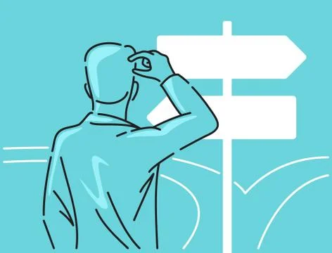 Outline Crossroads Stock Illustration