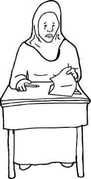 Outline of Crying Student Illustrazione stock