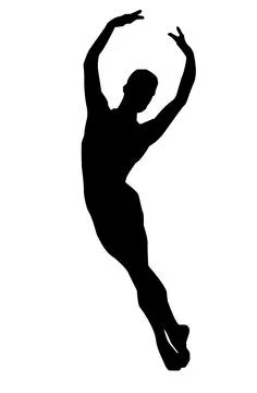 Outline of a dancer in a big jump Stock Illustration