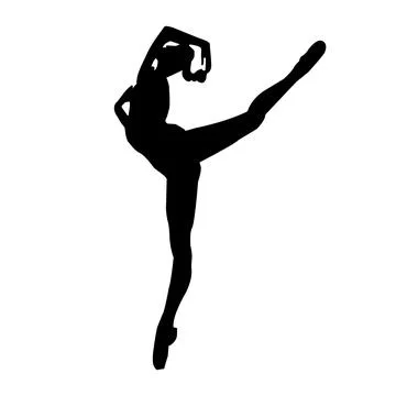 Outline of a dancing ballerina Stock Illustration