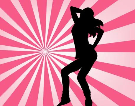 The outline of the dancing girls イラスト素材