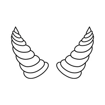 Outline devil horns isolated on white background. Line style. Vector. 스톡 일러스트