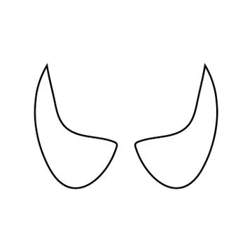 Outline devil horns isolated on white background. Line style. Vector. 스톡 일러스트