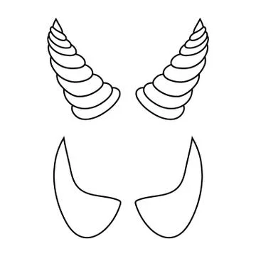 Outline devil horns isolated on white background. Line style. Vector. Stockillustratie