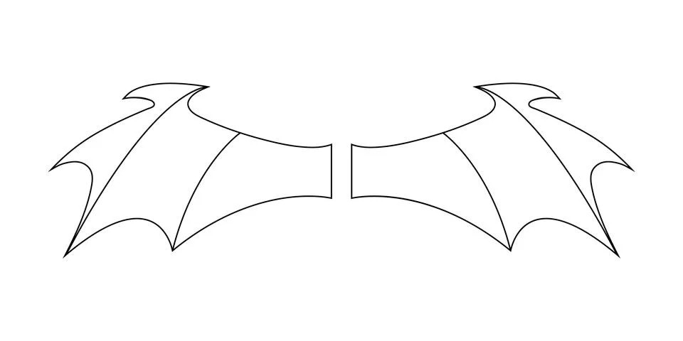 Outline devil wings isolated on white background. Line style. Vector. 스톡 일러스트