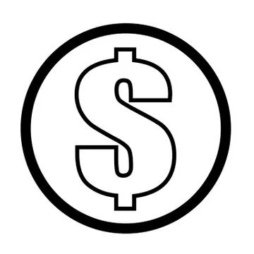 Outline dollar icon on white background. flat style. dollar icon for your web 스톡 일러스트
