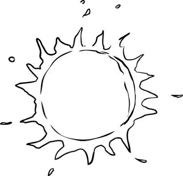 Outline Doodle of the Sun Stock Illustration