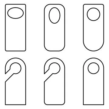 Outline Door Hangers Set. Vector Illustration Stock Illustration