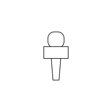 Outline drawing classical microphone. Vector Stock Illustration