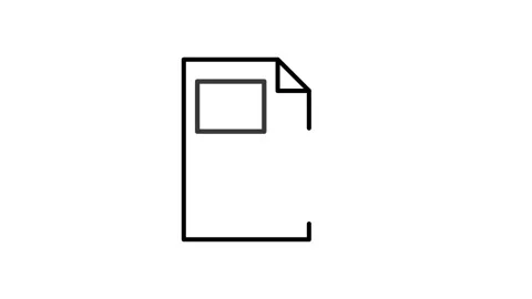 Outline drawing of a document in black and white, showing lines that sugges.. Stock Footage 332768441