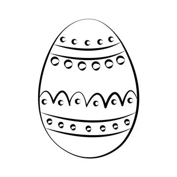 Outline drawing of Easter egg Stock Illustration