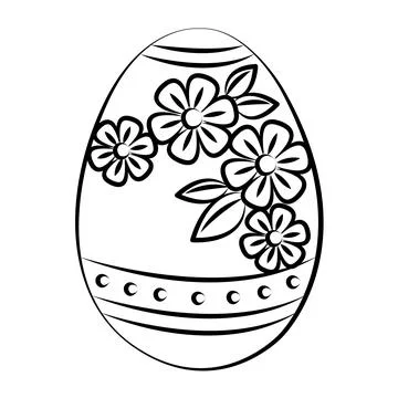 Outline drawing of Easter egg Stock Illustration